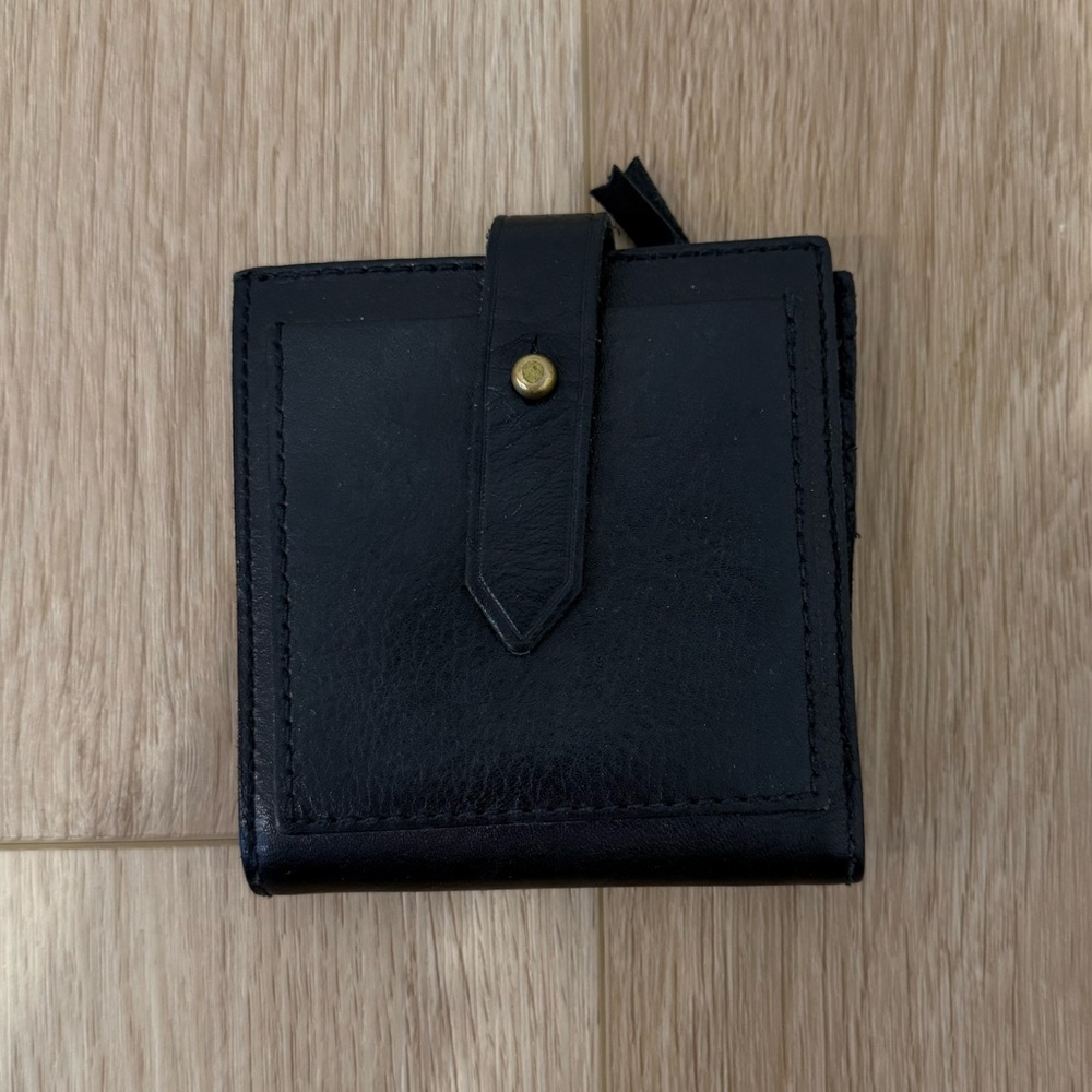 Madewell Trifold Black Leather Wallet